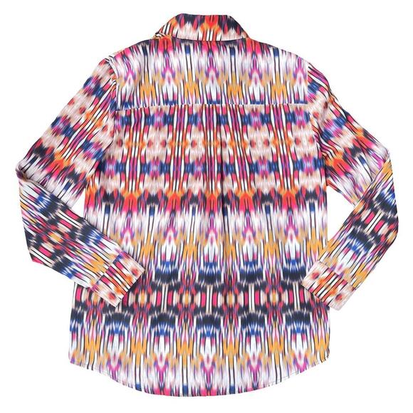 Le Superbe Button Down Blouse Ex Boyfriend Shirt Goa Goa Print – Size 0 / Small - Picture 9 of 14